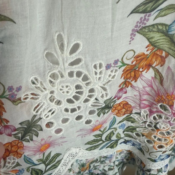 NIP Farm Rio Sweet Bloom Bouquet Short-Sleeve Mini Dress Size S Boho Cottagecore - Picture 8 of 12